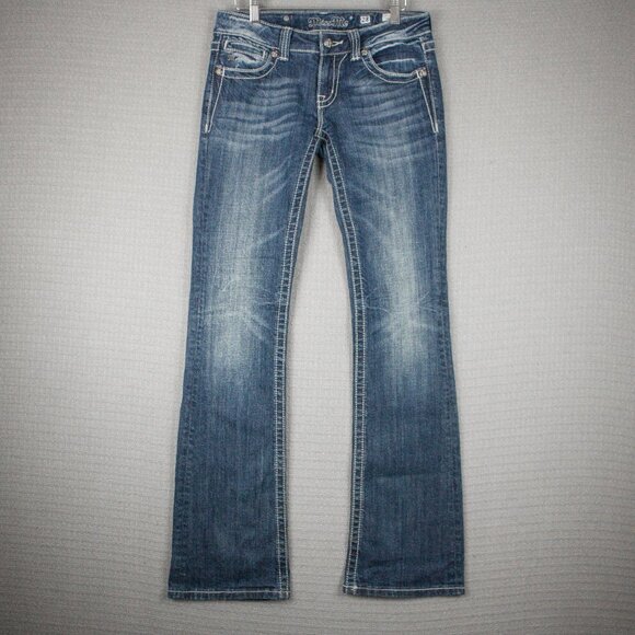 Miss Me Low Rise Boot Cut Denim Jeans 28W JP5327B - Picture 1 of 7